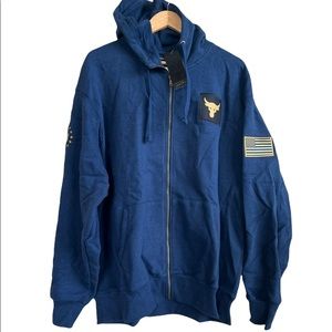 Men’s Under Armour Project The Rock full zip Navy Hoddie size XL
